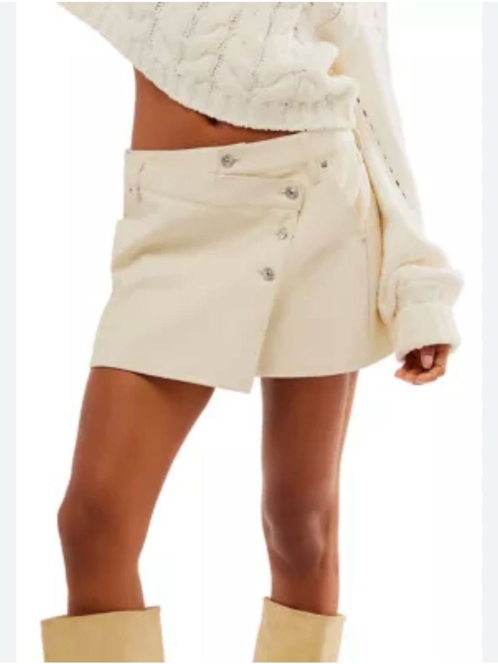 NWT Free People We The Free Wynne Bone Vegan Mini Skirt